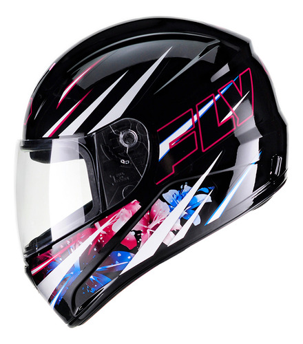 Capacete Fly F9 Rainbow Azul/rosa Fechado Promoção Urban