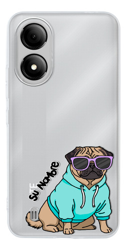 Funda Para Zte Para Mujer Perrito Cool Pug Personalizado