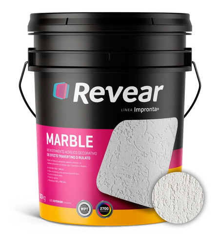 Revear Revestimiento Marble Fino / Medio Acrilico Texturado X 30kg - Prestigio