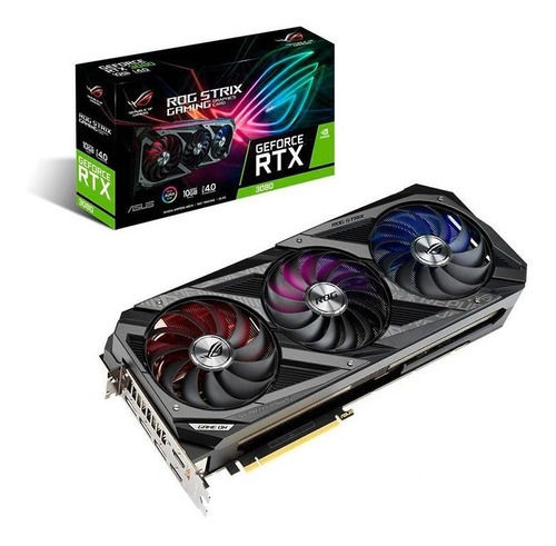 Placa De Video Pci-e 10gb Rtx 3080 Asus Rog Strix Oc Rgb