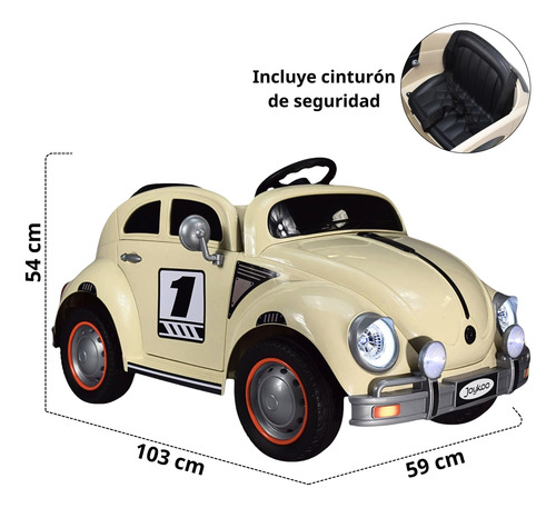 Joykoo Montable Electrico Vocho Para Niños Carro A Control