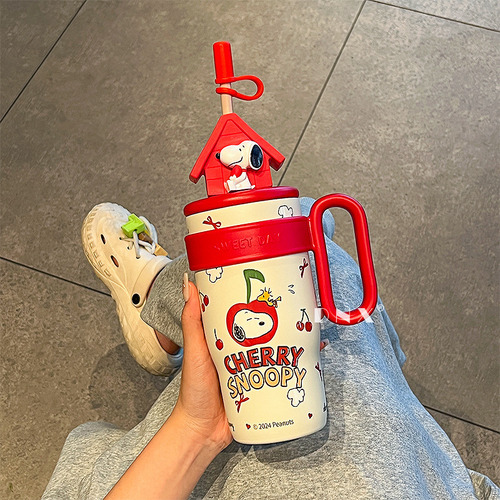 Botella Termo Con Forma De Pajita Snoopy Coffee Cup Para Niñ