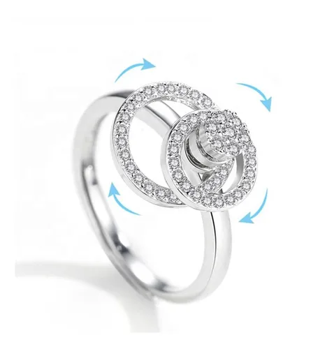 Anillos giratorios de plata sales