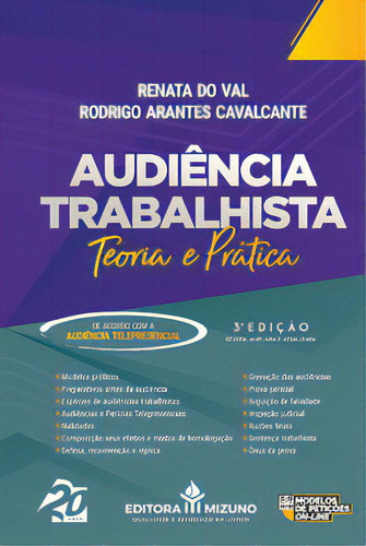 Audiência Trabalhista: Teoria E Prática, De Val Do. Editora Mizuno, Capa Mole Em Português, 2023