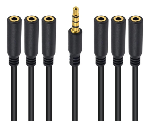 2 Cable Divisor De Extensión Para Auriculares Cable 1 A 6