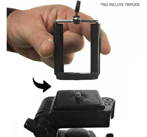 Imagen 2 de 3 de Adaptador Y Soporte De Celular Para Tripode Y Monopod Rosca