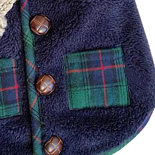 * Ropa De Invierno Para Perros Pequeños Azul Con Bufanda Xl