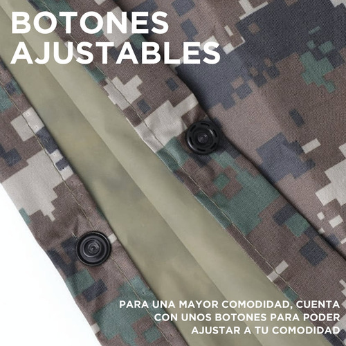 Impermeable Pocho Para Lluvia Diseño Camuflaje Unitalla Verde Oscuro Unitalla