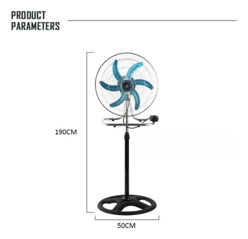 Pack X2 Ventilador De Pie Base 5 Aspas Ajustable 120 Grados