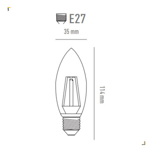 Lâmpada Vela Led Fosca 3w E27 Bivolt Branco Ourolux Cor da luz Branco-quente 110V/220V