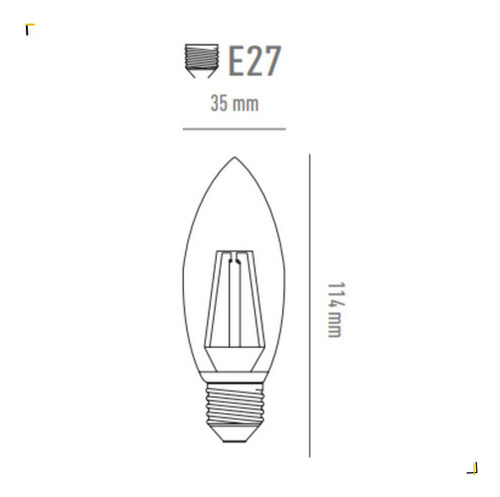 Lâmpada Vela Led Fosca 3w E27 127/220V Branco Ourolux Cor da luz Branco-quente 127/220V