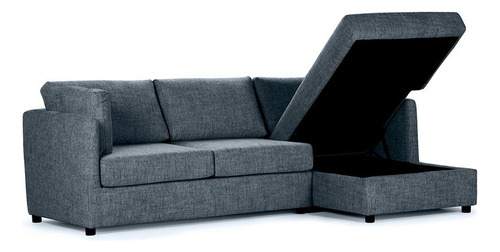 Sofá Seccional Cama Noah Derecho Melange Denim - Rosen