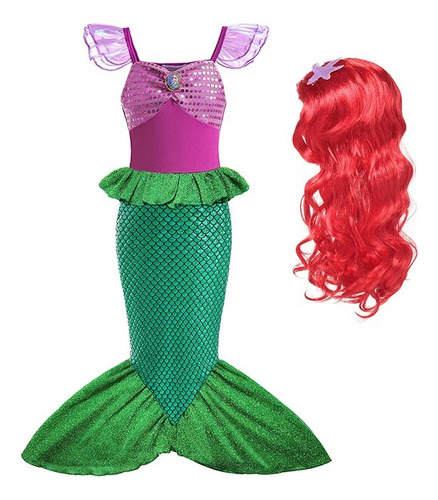 Disfraz De Princesa Sirena Ariel Para Niñas, Disfraz Para Ni