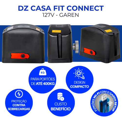 Motor De Portao Garen Fit Connect 127v+3.5m Cremalheira