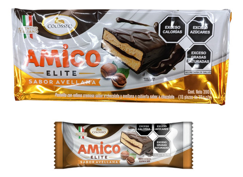 Chocolate Con Pastelito 90pz 39g C/u Amico Elite Avellana