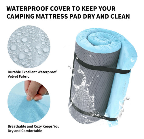 Colchón Viscoelástico Impermeable 3 Para Camping Y Viajes