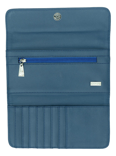 Cartera De Bolsillo Sda Pineda Covalin Diseño Fruta Mexicana Color Piel Azul/rojo