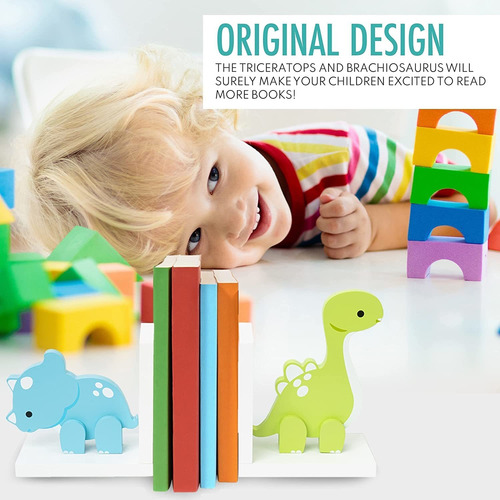 Imagen 5 de 6 de Sujetalibros De Dinosaurios Para Niños Sujetalibros L...