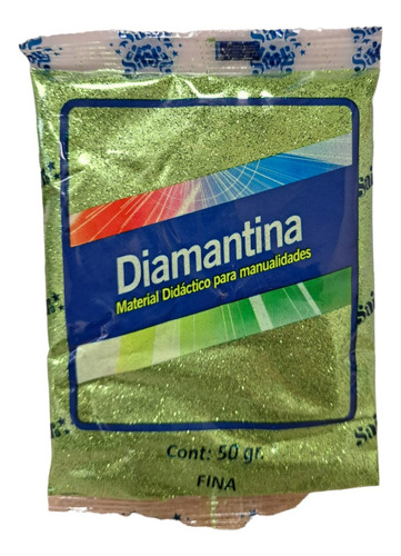 Diamantina Fina 100 Gramos Brillantina Colores Escolar Arte Color Verde Limón
