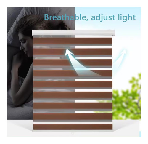 Cortinas Roller Duo Zebra Dia Y Noche 140 X 200 Cm Chocolate