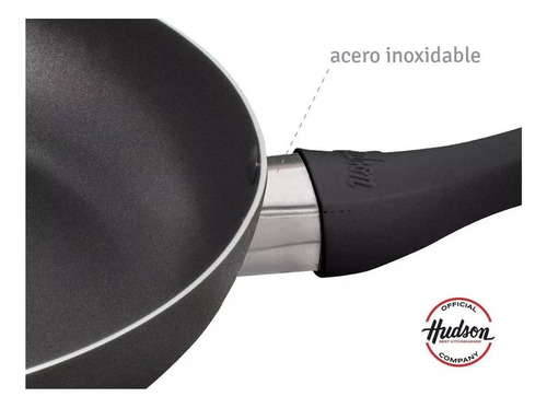 Set 3 Sartenes 24 Cm + 26 Cm + 28 Cm Aluminio Negro Hudson
