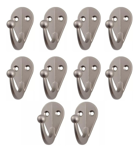 Perchero Sencillo Pared Níquel Satinado 10 Piezas Handy Home