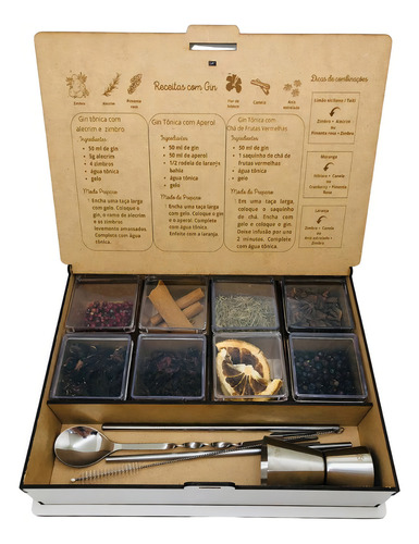 Kit Especiarias Para Gin Com Utensílios