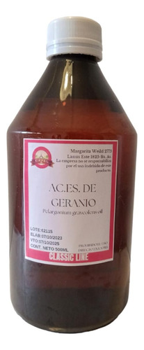 Aceite Esencial Geranio 500cc Puro 100% Natural Aromaterap