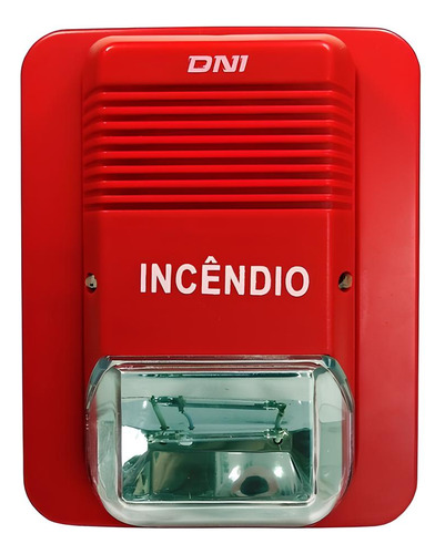 Sirene Eletrônica De Incêndio Com Iluminação 24v Dni 4206