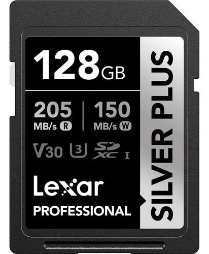 Tarjeta SDXC Lexar Silver Plus 205 MB/s UHS-i V30 U3 128 GB