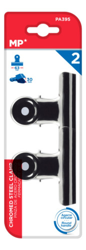 3 Paquetes De Pinza De Acero Cromado 63 Mm 2 Uds Mp Color Plateado