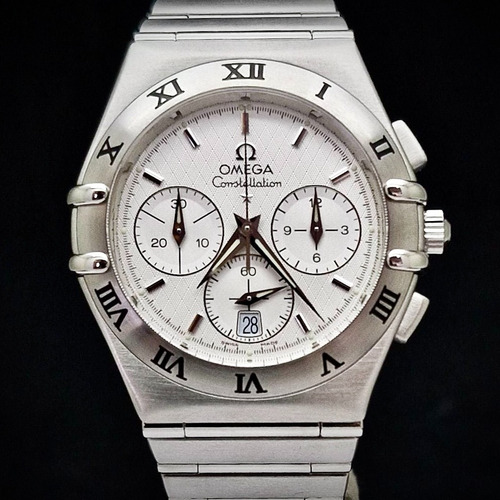 Relógio Omega Constellation Double Eagle Cronógrafo Prata Prateado Prateado Branco