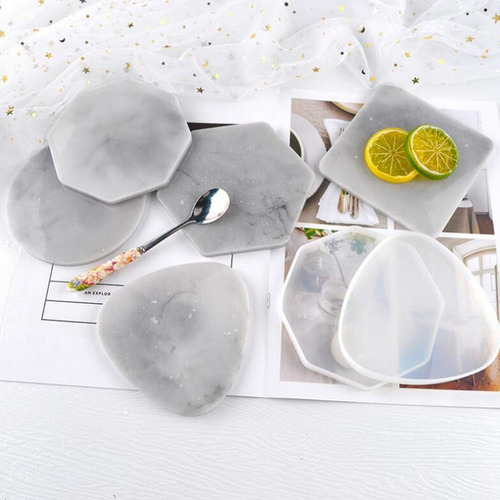 Molde De Silicona Para Posavasos De Resina Epóxica, 6 Pzs.