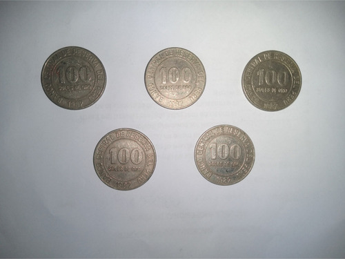 5 Monedas De 100 Soles De Oro 30mm Coleccionable 1980 - 1982 (Usado)