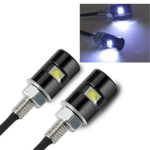 Rupse 2pcs Blanco Led Motocicleta Placa De Matrícula T...