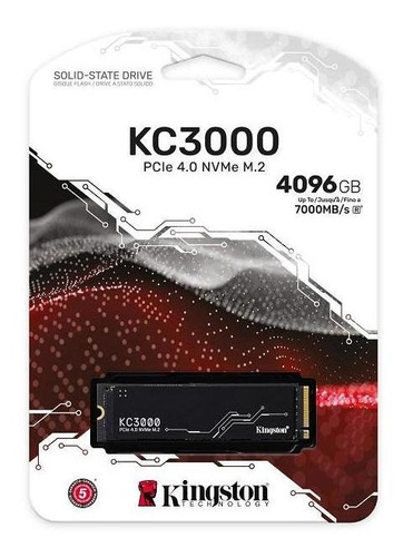 Kingston Skc3000d/4096g Unidad Solida Ssd M2 Pcie 4tb Nvme