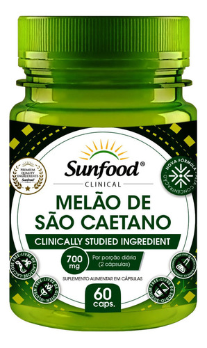 Suplemento Em Capsula Sunfood Melão De São Caetano 60 Cáps Sabor Sem Sabor