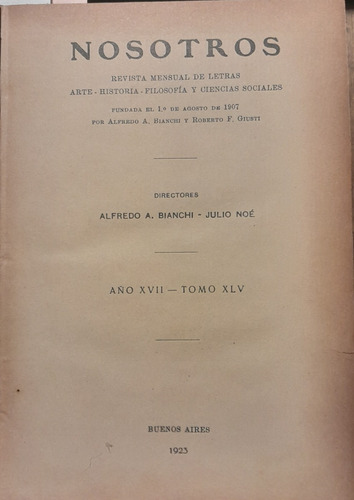 Revista Nosotros 172/5 Berkeley 1923 Borges Giusti Noe C3