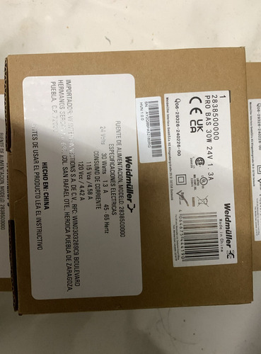2838500000 Power Supply, Switch-mode Power Supply Unit, 24 V