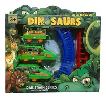 Comprar Tren A Pila Con Vias Y Locomotora Tres Vagones Dinosaurio