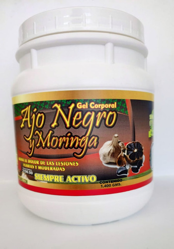 Gel Corporal De Ajo Negro Con Aceite Moringa 1400gdolores 