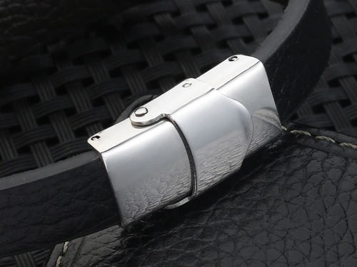 Manilla Pulsera Brazalete Acero Inoxidable Cuero Para Hombre