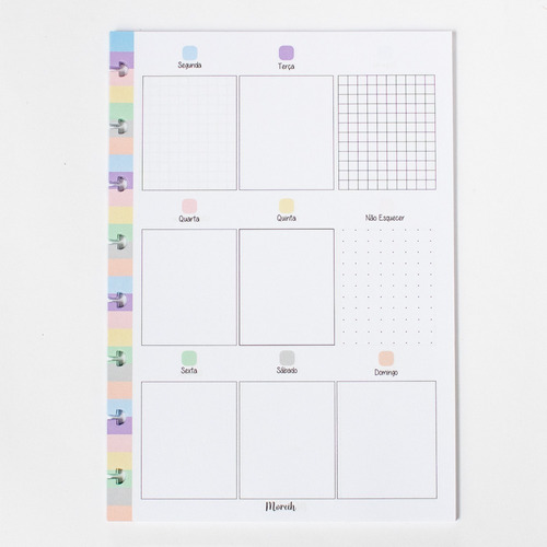 Refil Planner Semanal - Organizador De Tarefas Colors A5