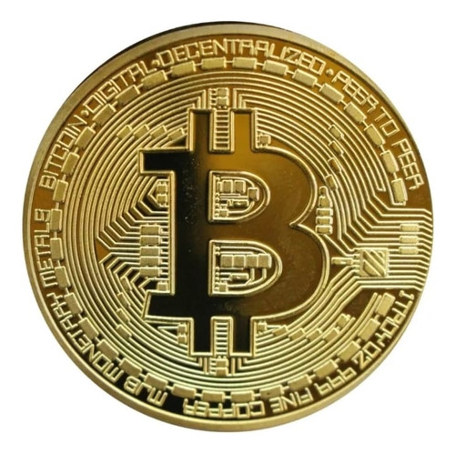 Moneda Bitcoin Dorada Colección Conmemorativa