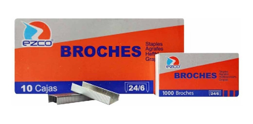 Broches Para Abrochadora Nº 24/6 X 1000 Ganchitos Ezco