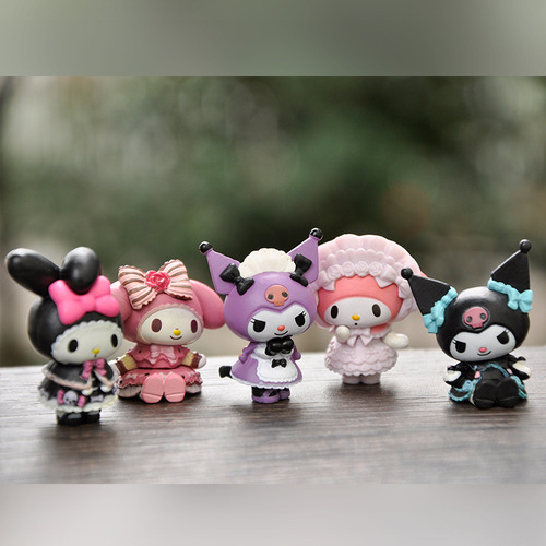 Set 5pz Figuras Kuromi Hello Kitty Violeta Jade Pudin Lolita