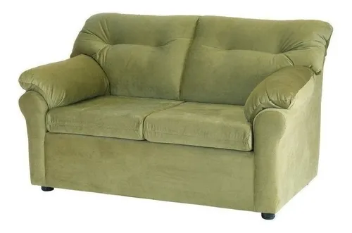 Sofá América 2 Cuerpos Felpa Verde Musgo / Muebles América