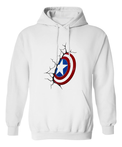 Sudadera Con Gorro Escudo De Capitan America En La Pared