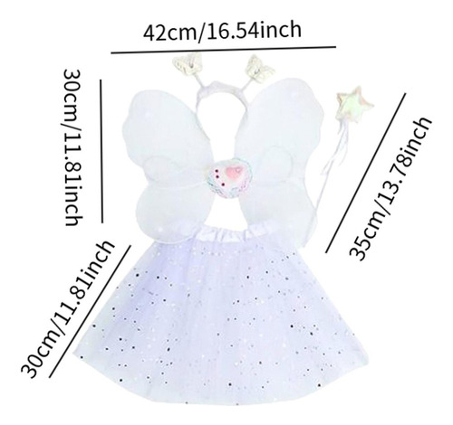 / Conjunto De Asas De Fada 4 Peças/conjunto Conjunto Branco