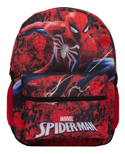 Mochila Infantil Menino Homem Aranha Costas Juvenil Vermelha